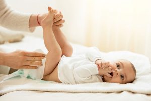 Changing a poopy diaper
